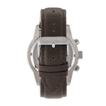 Morphic M67 Series Chronograph Leather-Band Watch w/Date - Silver/Brown