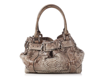 Burbe**y Large Woven Python Beaton Bag