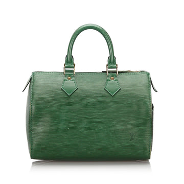 Louis-Vuitton Epi Speedy 25 Green  in Green with GHW