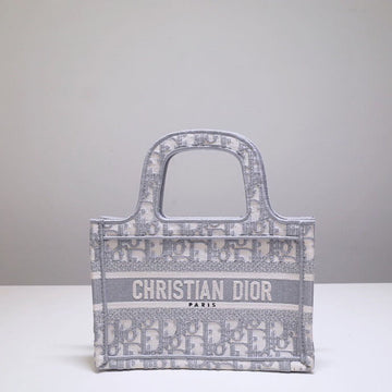 DIR Book Tote BIG Handbag 1286m Embroidery LOGO beige mini 22.5cm