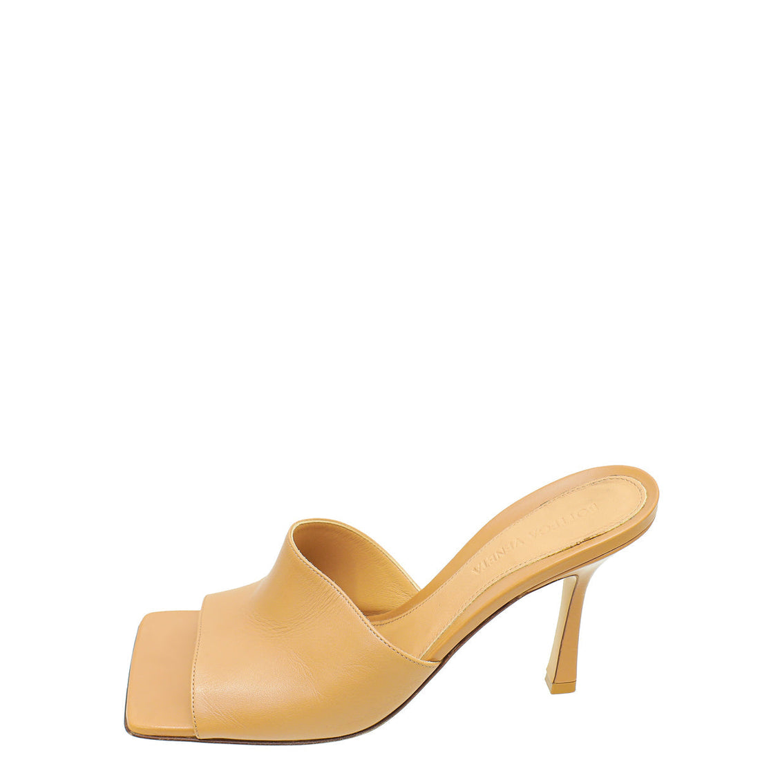 Bottega Veneta Saddle Beige Stretch Heeled Mule 38