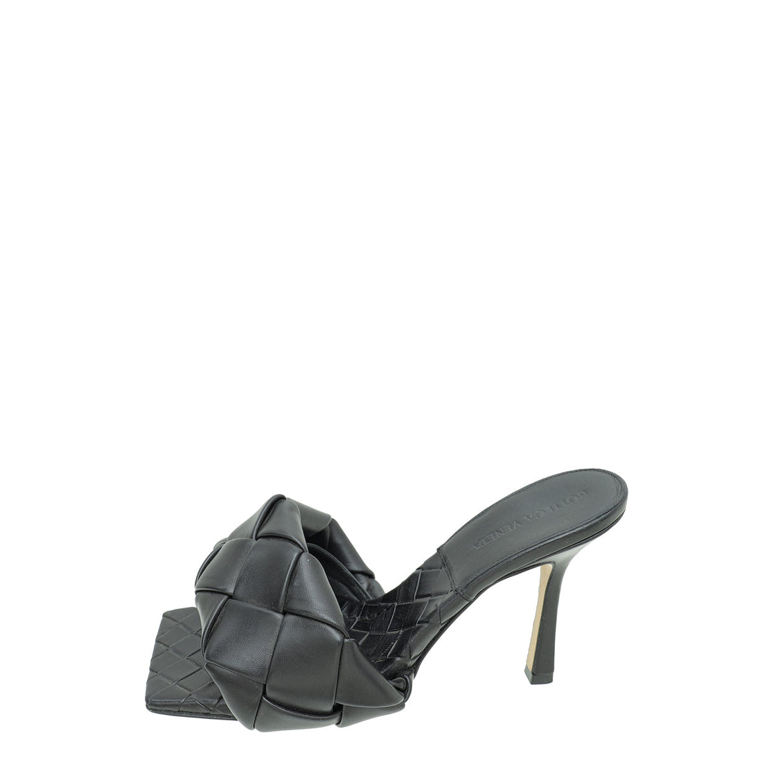 Bottega Veneta Black Intrecciato Nappa Lido Mules 38