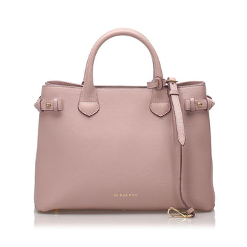 Burberry Medium Leather Banner Tote (SHG-10391)