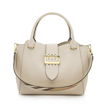 Burberry Soft Grain CalBNkin Medium Buckle Tote (SHF-12422)