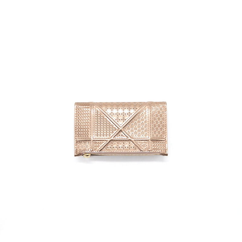 CHRISTIAN Top quality Dior Small Wallet Electric Nude