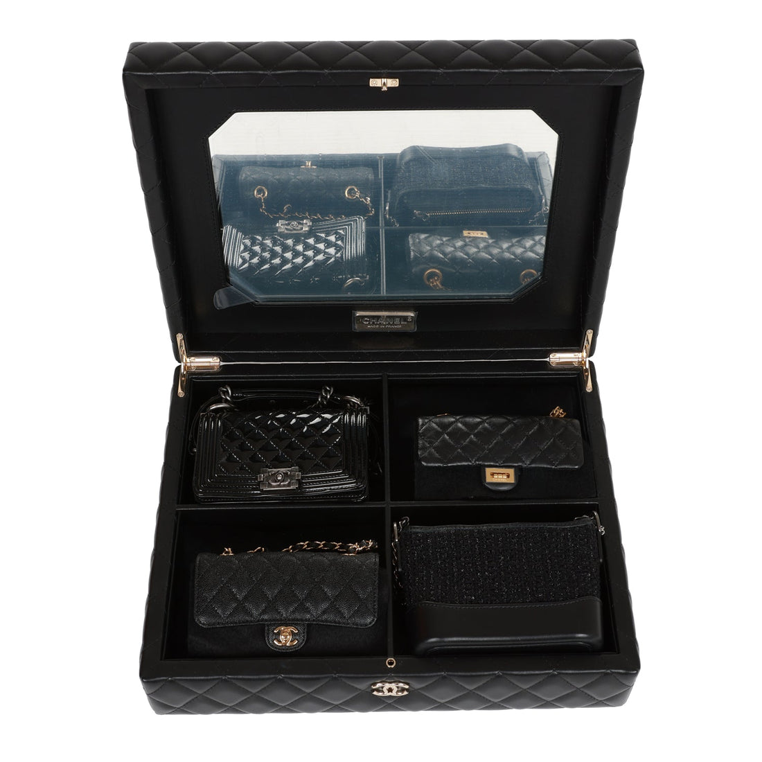 Top Quality Chanel Success Story Black Lambskin Trunk Set of 4 Mini Bags