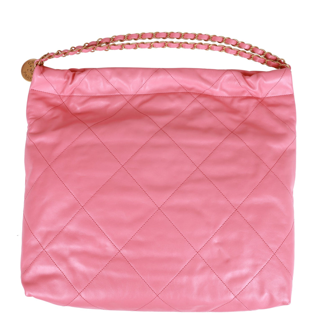 Chanel Small 22 Bag Pink Leather Gold Hardware