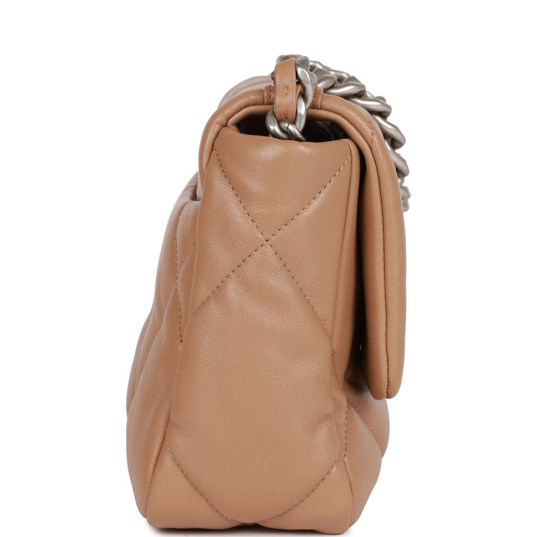 Chanel Medium 19 Flap Bag Beige Leather Mixed Hardware