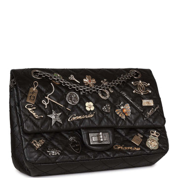 Chanel Lucky Charms Reissue 2.55 Flap Bag Black Aged CalBNkin Ruthenium Hardware