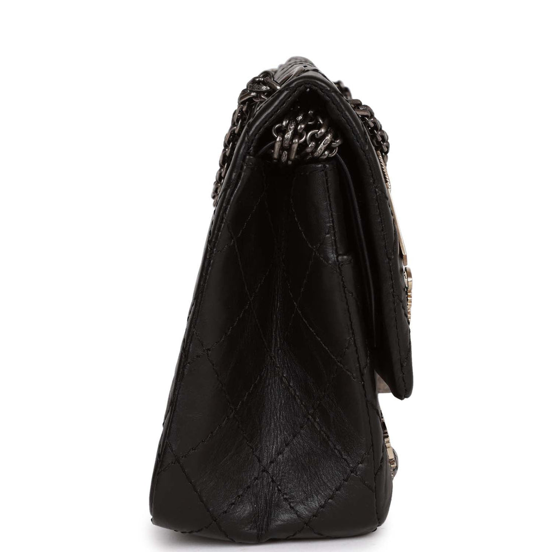 Chanel Lucky Charms Reissue 2.55 Flap Bag Black Aged CalBNkin Ruthenium Hardware