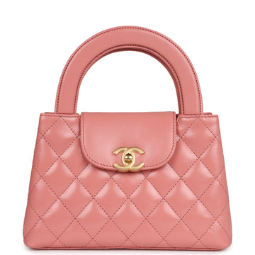 Chanel Small Kelly Shopper Pink Shiny Aged CalBNkin Brushed Gold Hardware