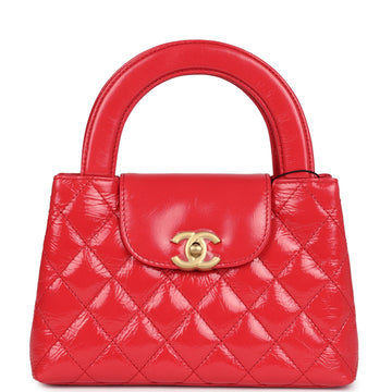Chanel Small Kelly Shopper Dark Red Shiny Aged CalBNkin Brushed Gold Hardware