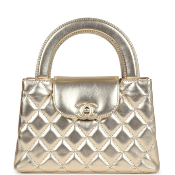 Chanel Small Kelly Shopper Metallic Gold CalBNkin Brushed Gold Hardware