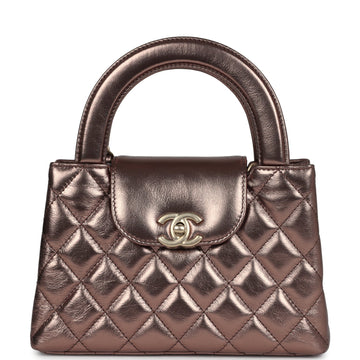 Chanel Small Kelly Shopper Metallic Bronze CalBNkin Brushed Gold Hardware