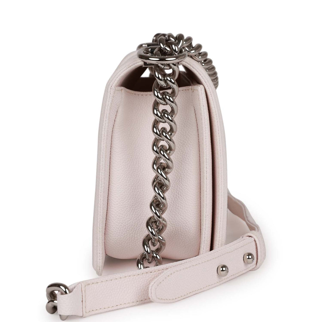 Chanel Medium Boy Light Pink Caviar Silver Hardware