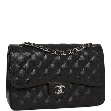 Chanel Jumbo Classic Double Flap Bag Black Togo/epsom/caviar/clemence/callfskin/cowhide/lambskin Silver Hardware