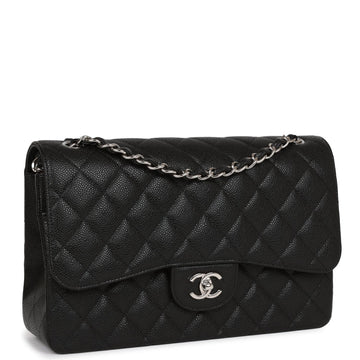 Chanel Jumbo Classic Double Flap Bag Black Togo/epsom/caviar/clemence/callfskin/cowhide/lambskin Silver Hardware