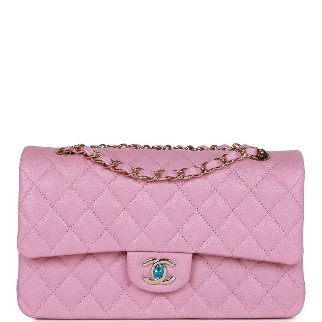 Top Quality Chanel Medium Classic Double Flap Bag Dark Pink Caviar  Gold Hardware