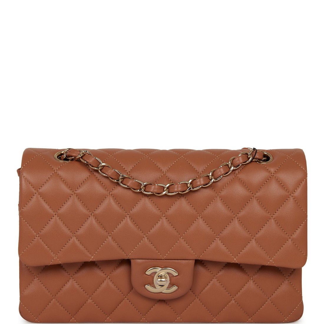Top Quality Chanel Medium Classic Double Flap Bag Caramel Lambskin  Gold Hardware