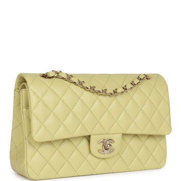Top Quality Chanel Medium Classic Double Flap Bag  Green Lambskin  Gold Hardware
