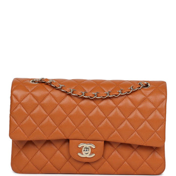 Chanel Medium Classic Double Flap Bag Caramel Shiny Caviar Light Gold Hardware