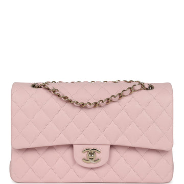Chanel Medium Classic Double Flap Light Pink Caviar Light Gold Hardware
