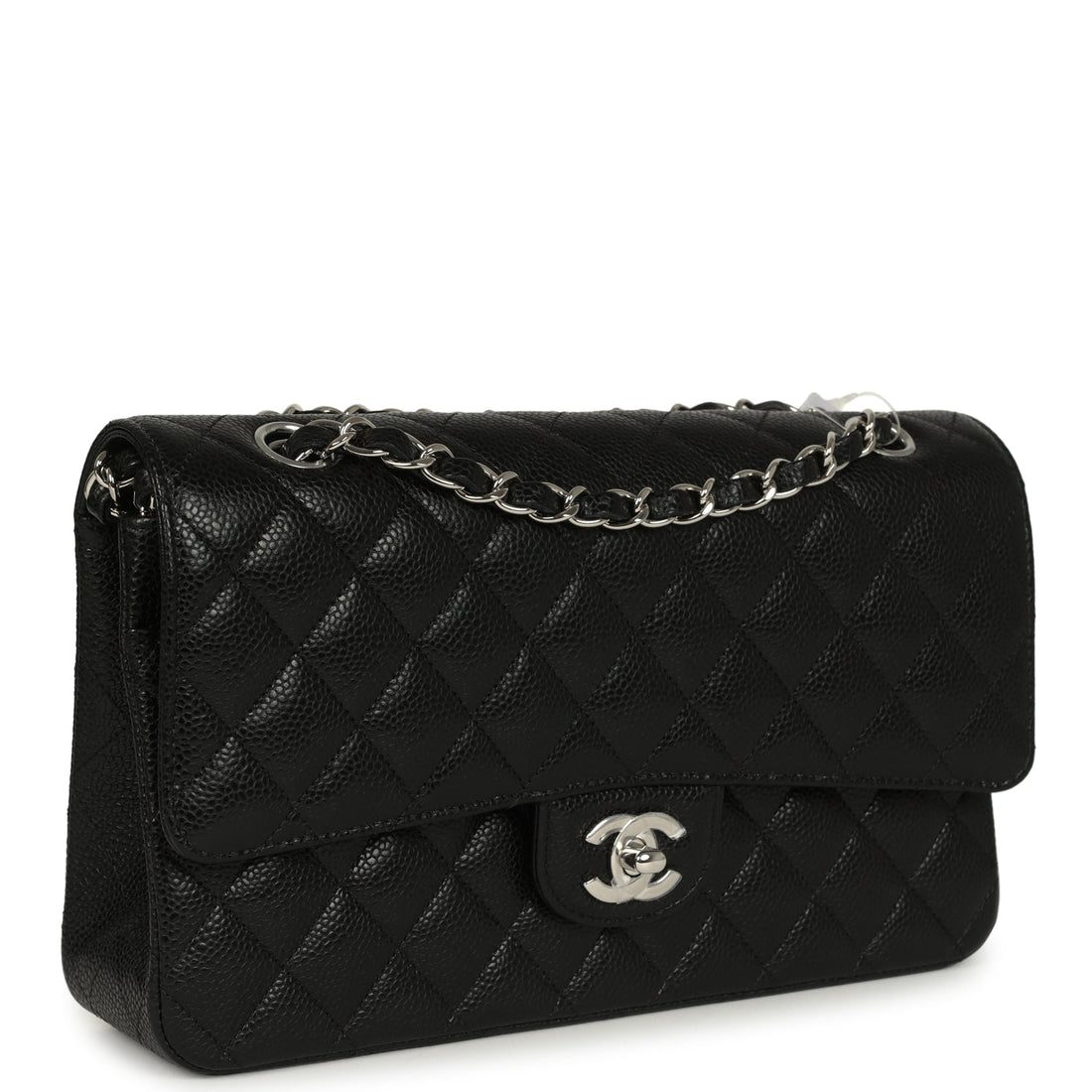 Chanel Medium Classic Double Flap Black Caviar Silver Hardware