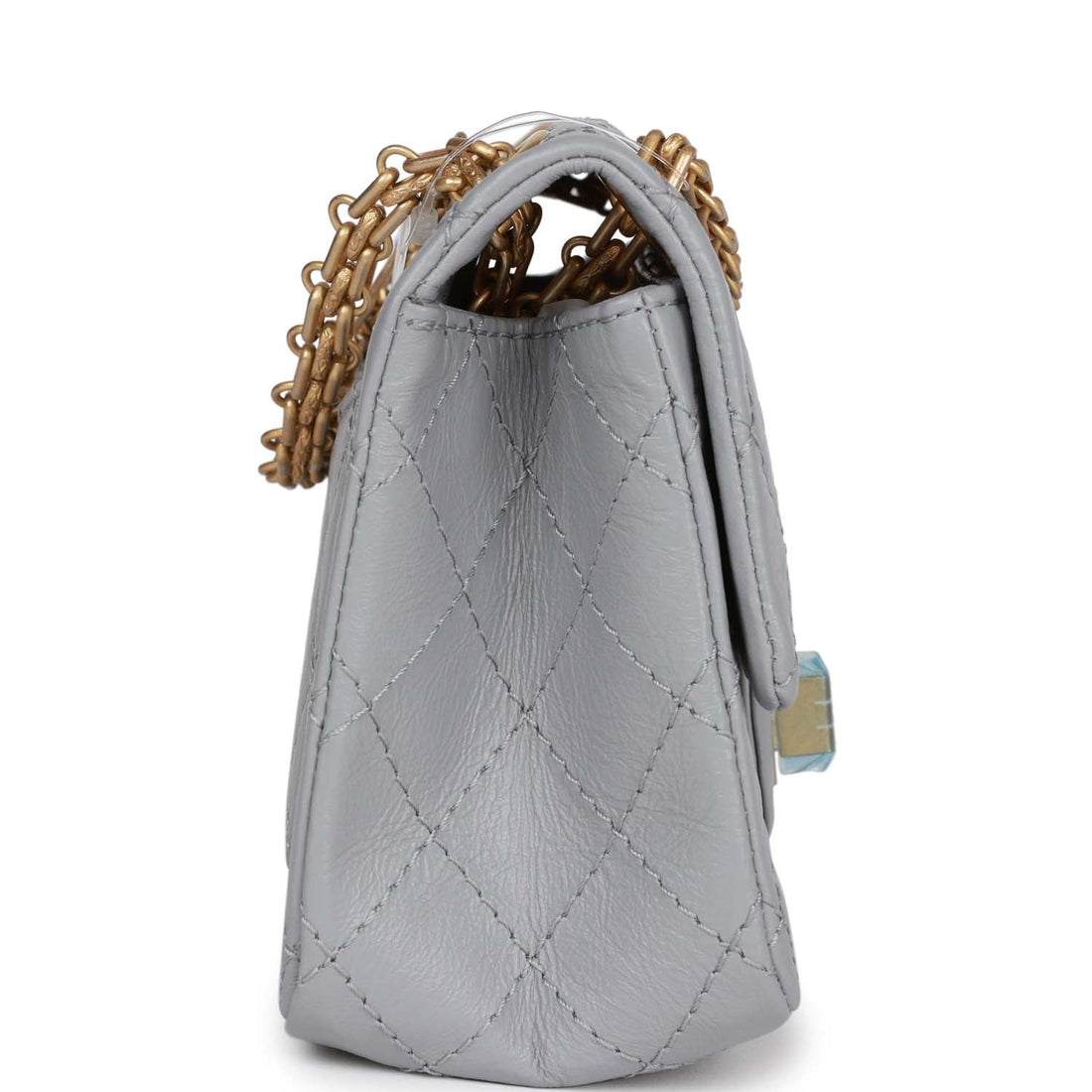 Chanel Mini Reissue 224 2.55 Flap Grey Aged CalBNkin Antique Gold Hardware