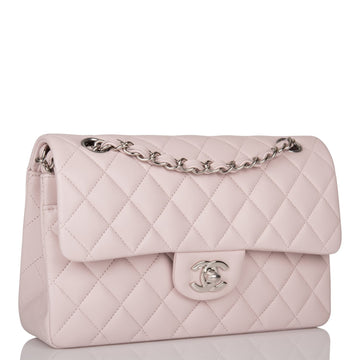 Top Quality Chanel Small Classic Double Flap Bag  Purple Lambskin Silver Hardware