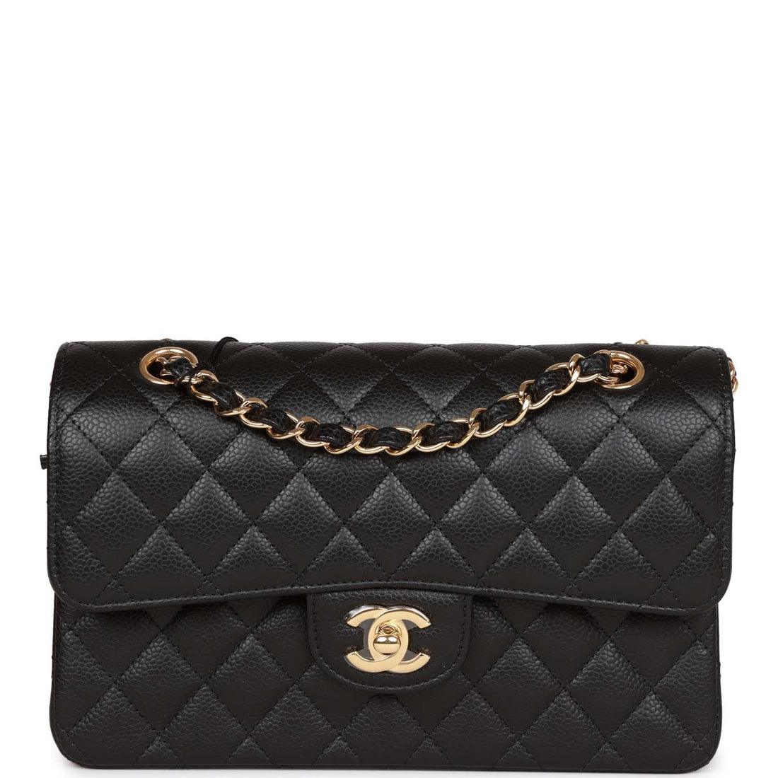 Top Quality Chanel Small Classic Double Flap Black Caviar Gold Hardware