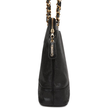 Chanel Triple CC Tote Bag Black Caviar Gold Hardware