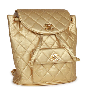 Chanel Duma Backpack Gold Metallic Lambskin Gold Hardware