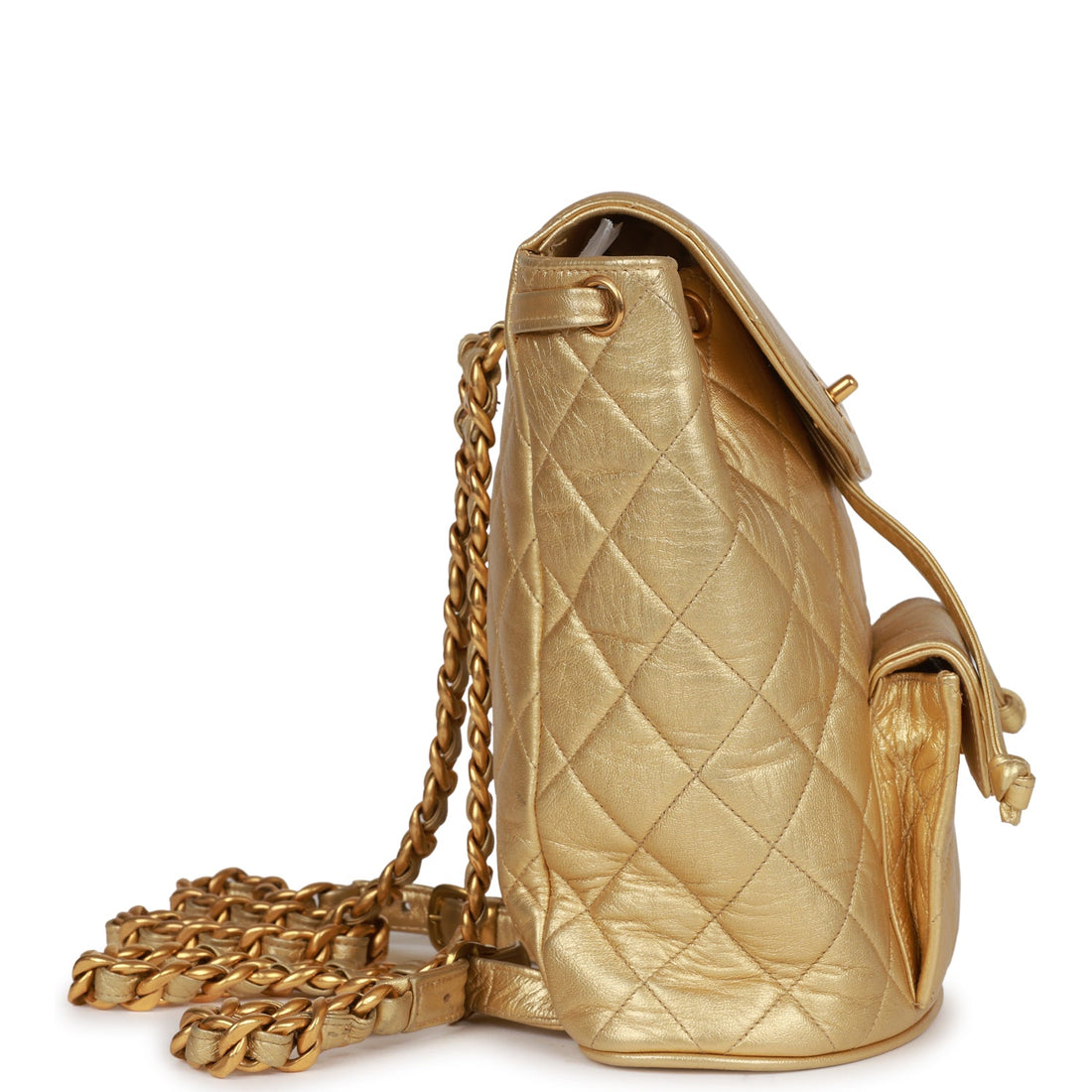 Chanel Duma Backpack Gold Metallic Lambskin Gold Hardware