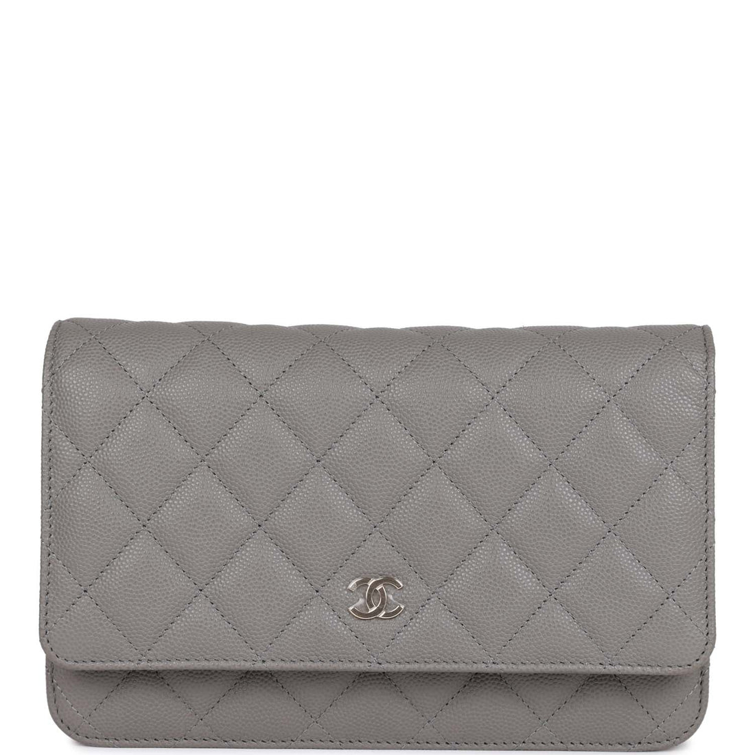 Top Quality Chanel Wallet on Chain WOC Grey Caviar  Gold Hardware
