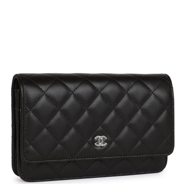 Chanel Wallet on Chain WOC Black Leather Silver Hardware