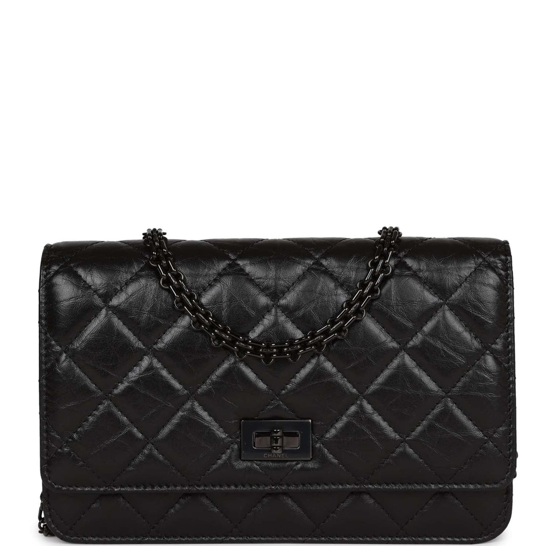 Top Quality Chanel Reissue Wallet On Chain WOC So Black Aged Calfskin Black Hardware