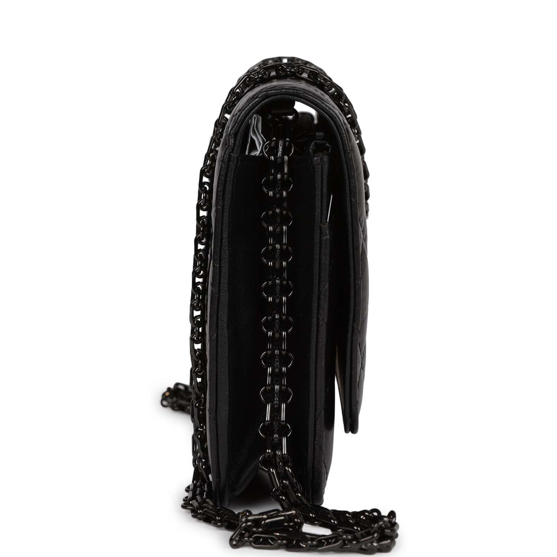 Chanel Reissue Wallet On Chain WOC So Black Aged CalBNkin Black Hardware