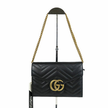 Gucci Marmont Black WOC with GHW