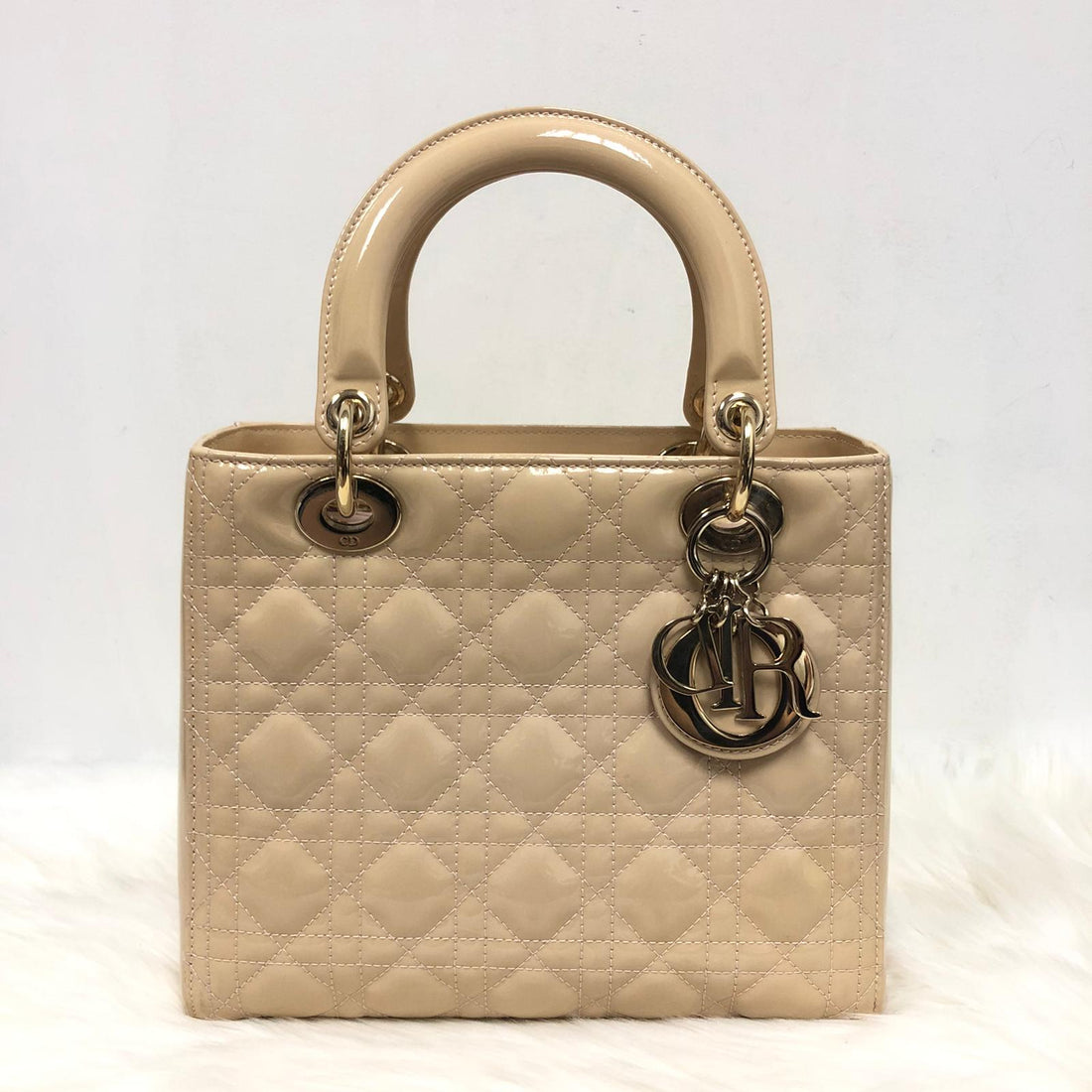 Lady Dior New 1:1 Repl Cannage Medium Bag in Beige