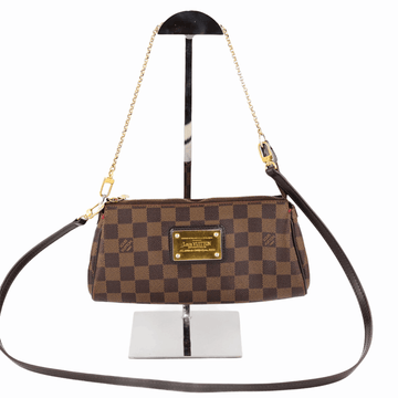 Louis-Vuitton Eva Bag in Damier Ebene with strap