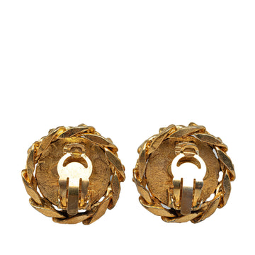 CHANEL CC Rhinestone Clip on Earrings Costume Earrings