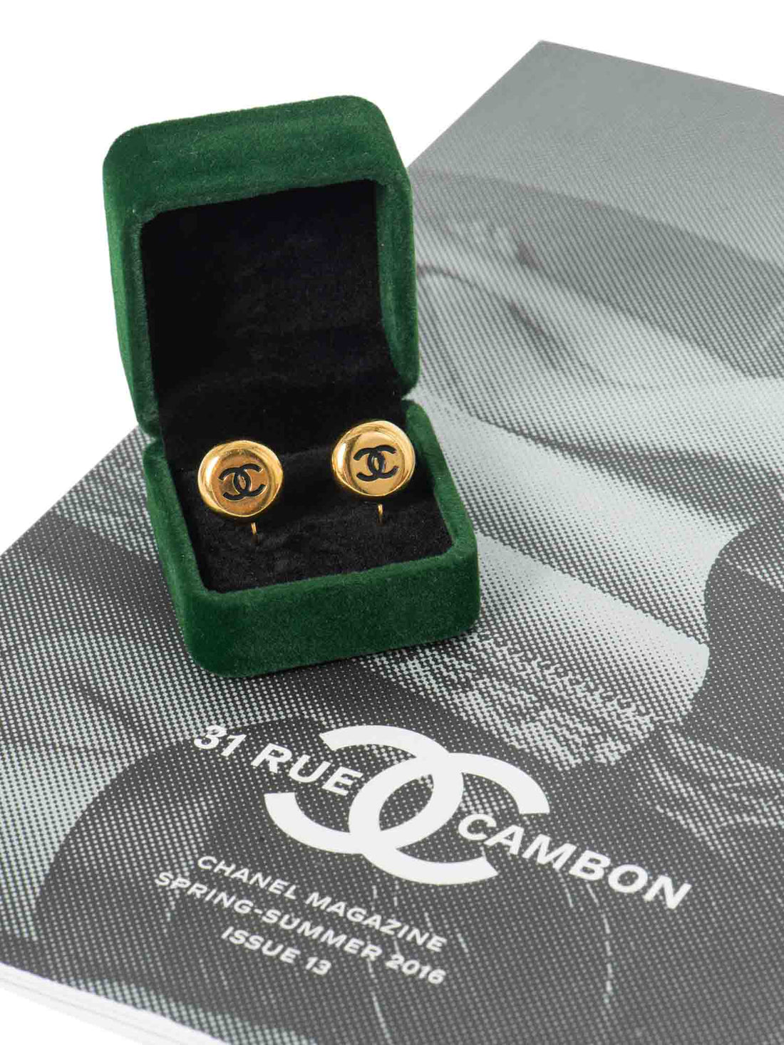Chanel CC Logo 24K Gold Plated Earrings