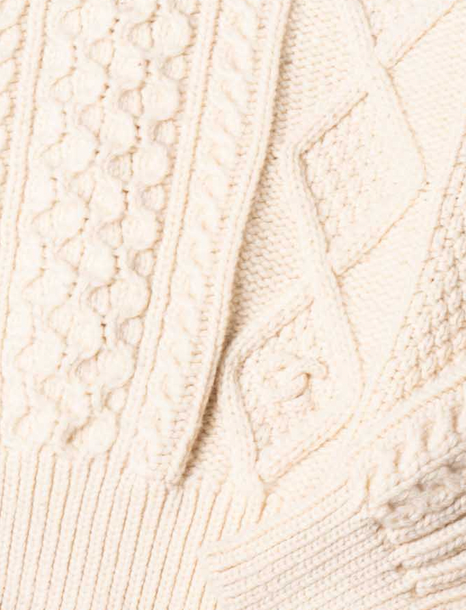Chanel CC Logo Cable Knit Cropped Top Ivory