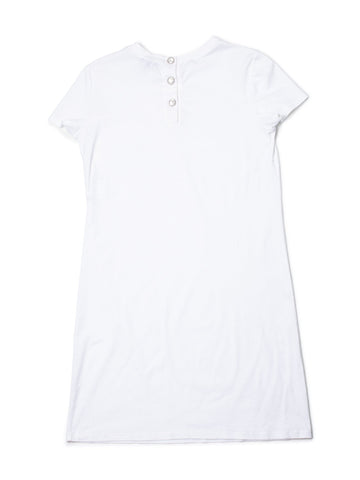 Chanel CC Logo Cotton T-Shirt Dress White