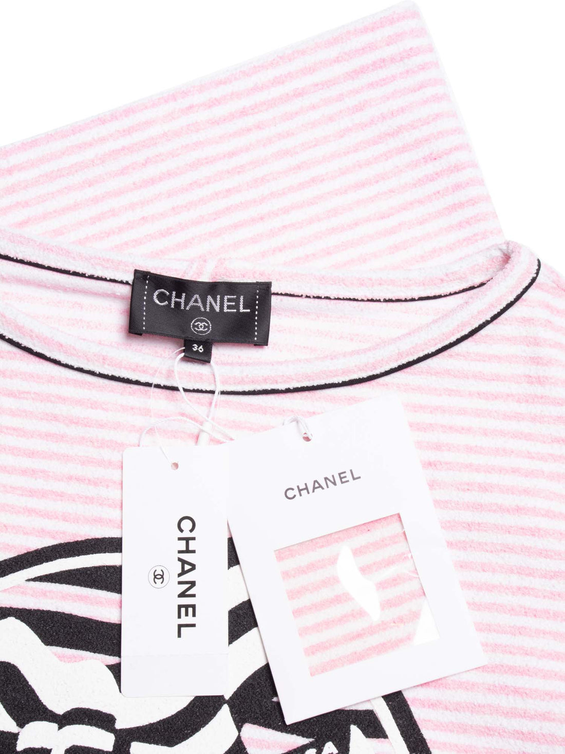 Chanel CC Logo Cotton Terrycloth La Pausa T-Shirt Unisex Pink