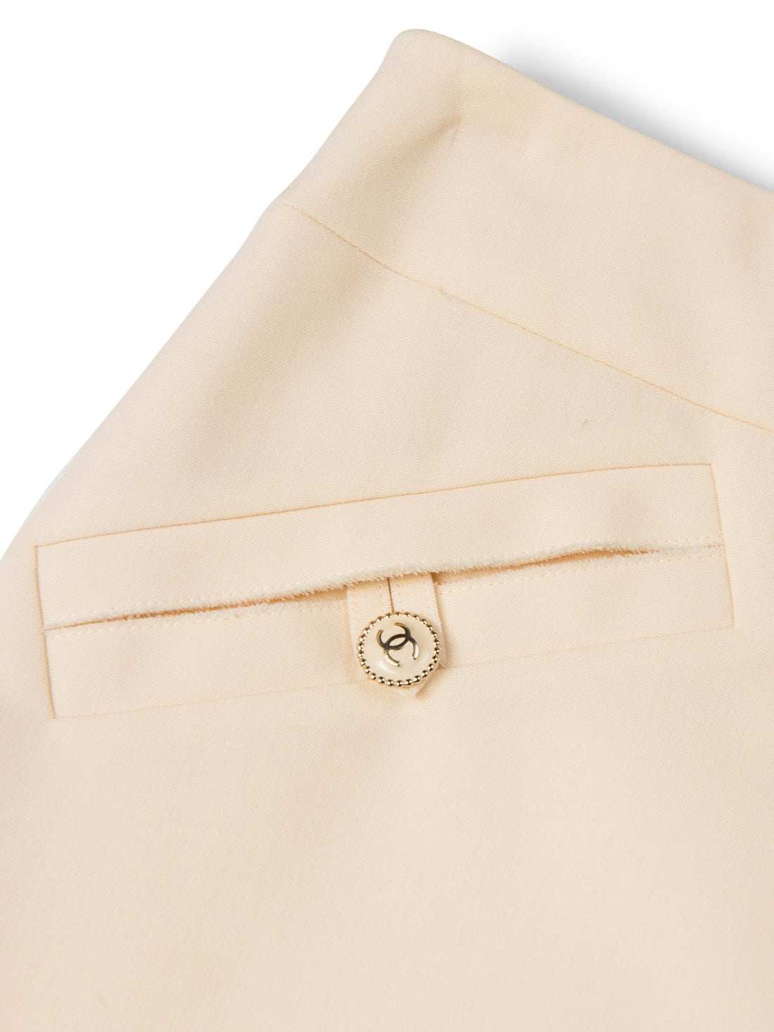 Chanel CC Logo Front Pocket Mini Skirt Ivory