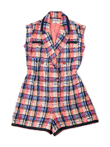 Chanel CC Logo Lesage Tweed Jumpsuit Multicolor