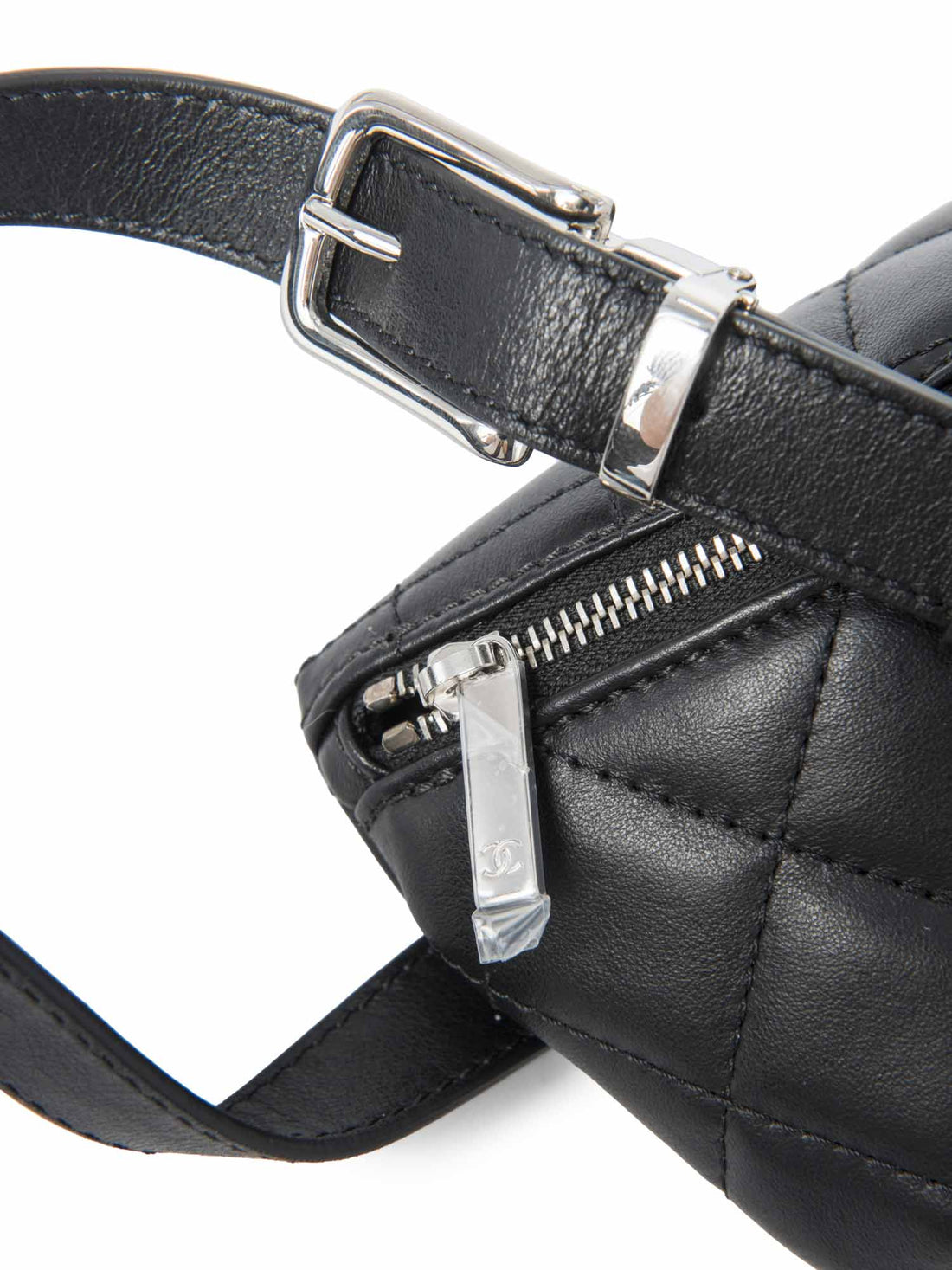 Chanel CC Logo Quilted Leather Belt Bag Black