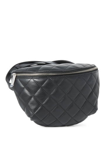 Chanel CC Logo Quilted Leather Belt Bag Black