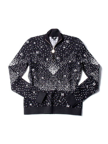 Chanel CC Logo Wool N5 Sweater Black White